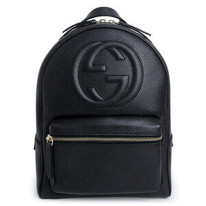 GUCCI Soho Leather Black Chain Backpack Daypack